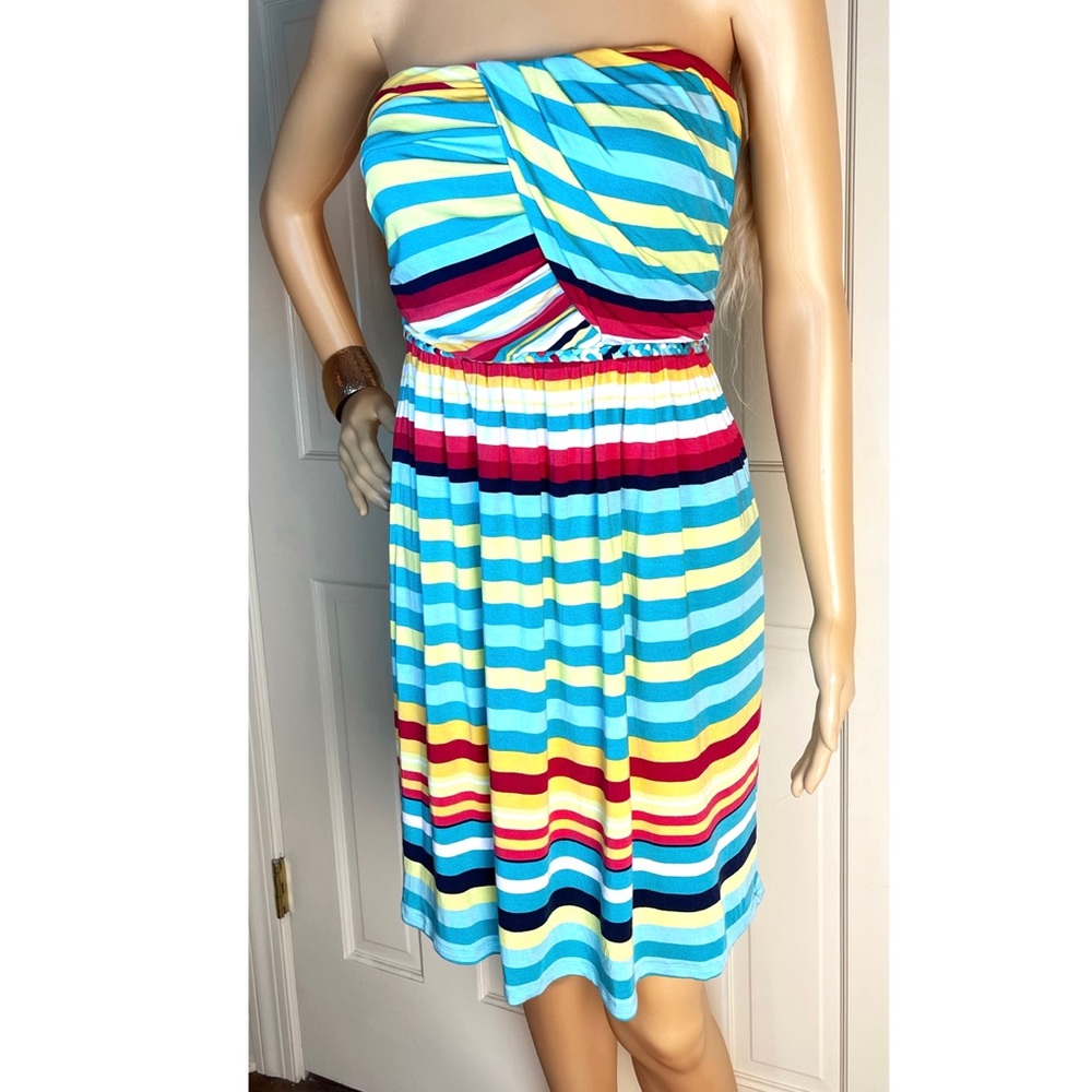 Tart Rainbow Striped Strapless Sundress Multicolor - Picture 4 of 8